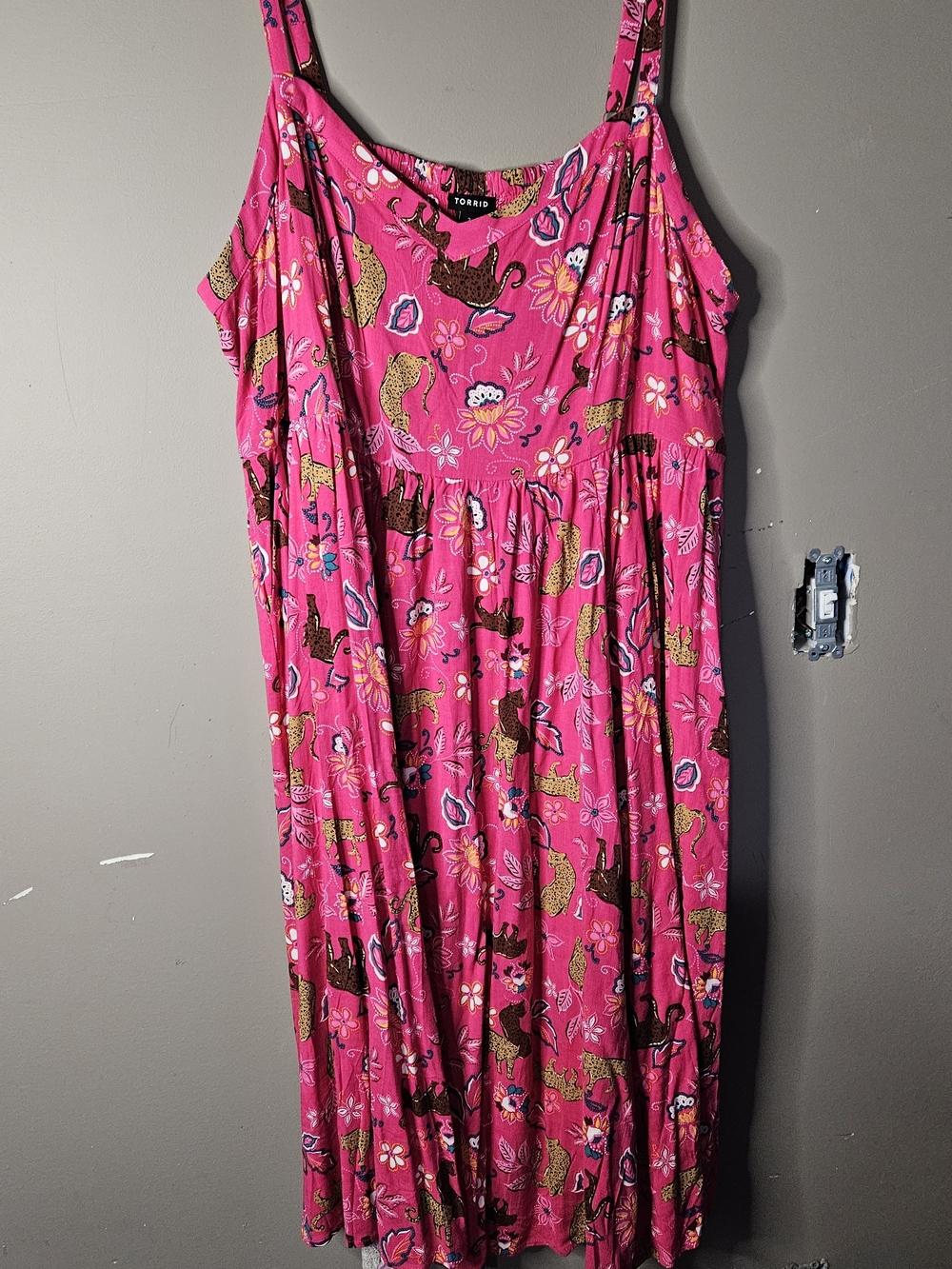 Torrid 3 Pink Floral & Animal Print Sundress Ptp 24" Length 49"